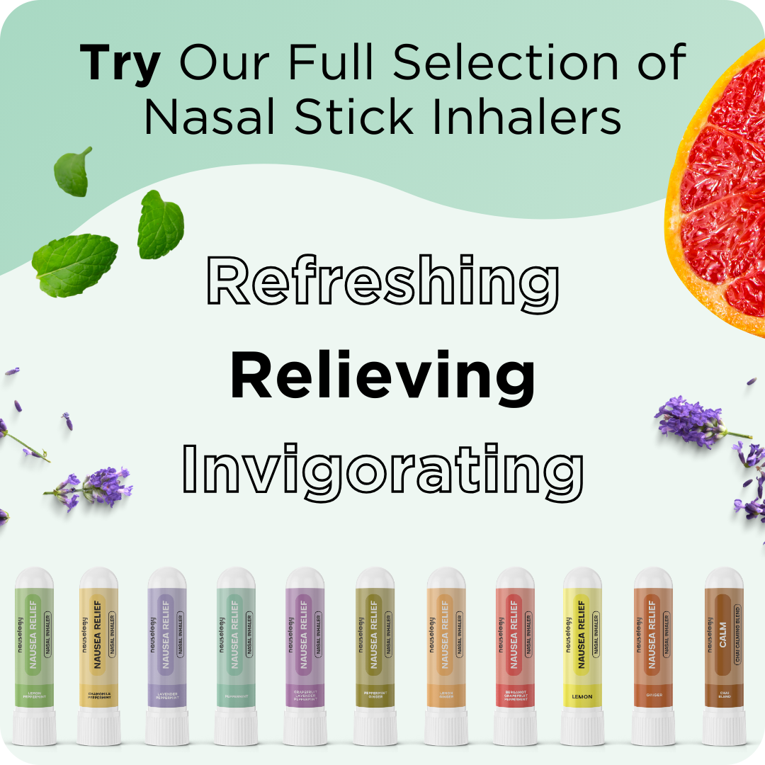 Nausology Aromatherapy Nasal Inhalers for Nausea Relief (Peppermint, Lemon, & Ginger)